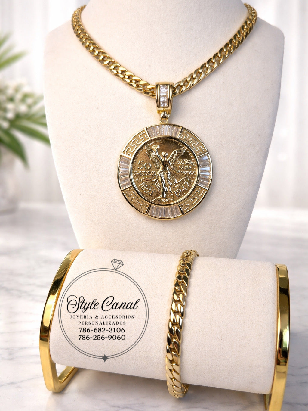 Set estilo cubano con dijen de centenario